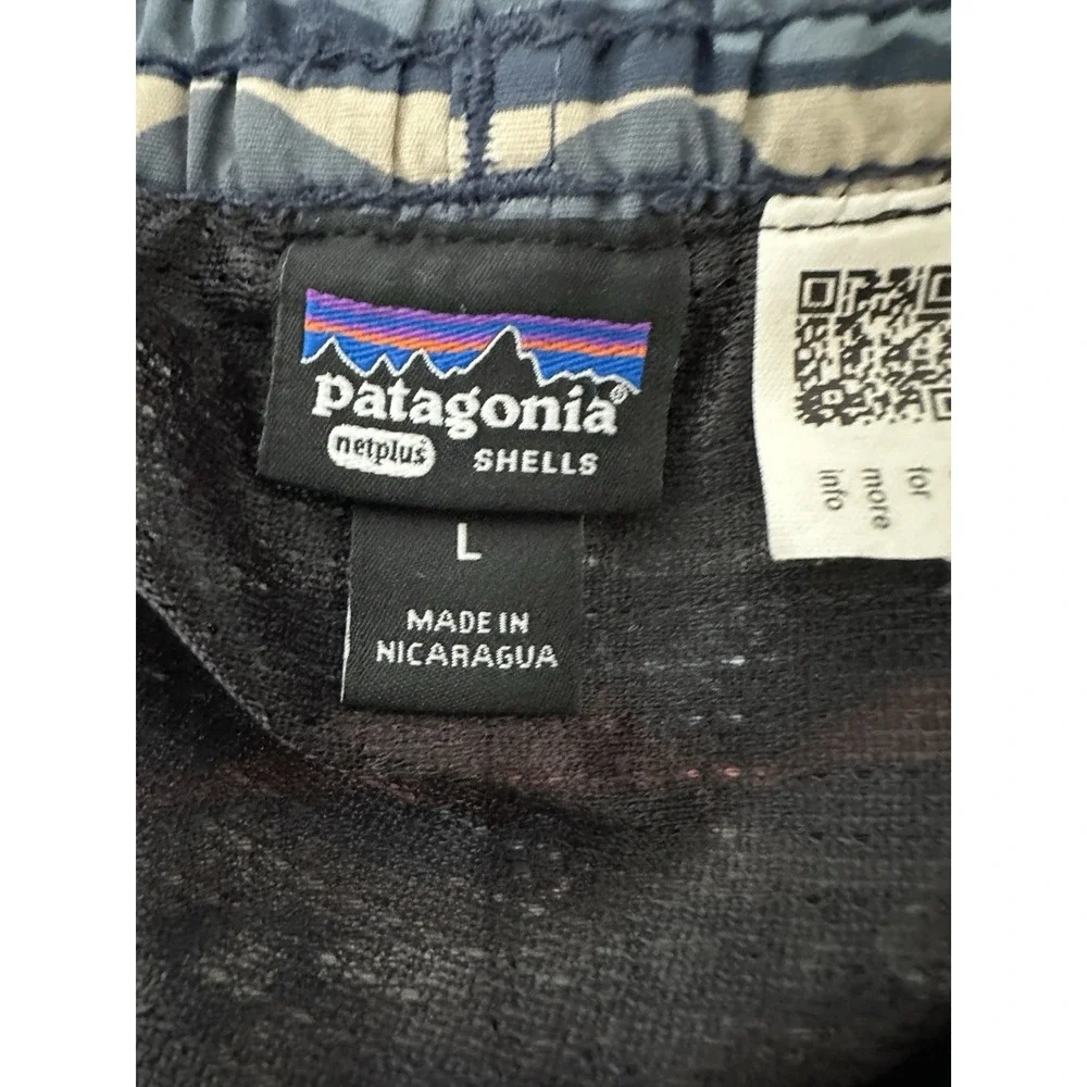 Patagonia Baggies 7 Shorts Men Large Aztec Geometric Drawstring Swim Trunks Line